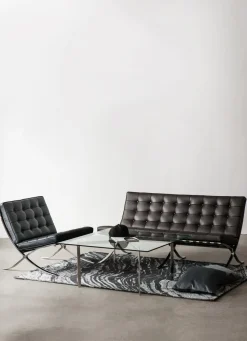 Sofa BA3 3 osobowa, jasny brąz skóra inspirowana Barcelona