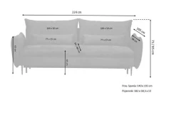 Sofa Cecile z funkcją spania szara jasna  Element 03 GR 2