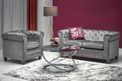 Sofa Dassion welwet szara