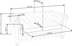 Sofa Dassion welwet szara
