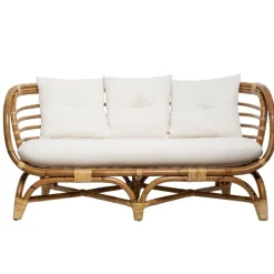 Sofa Farah rattan/biała