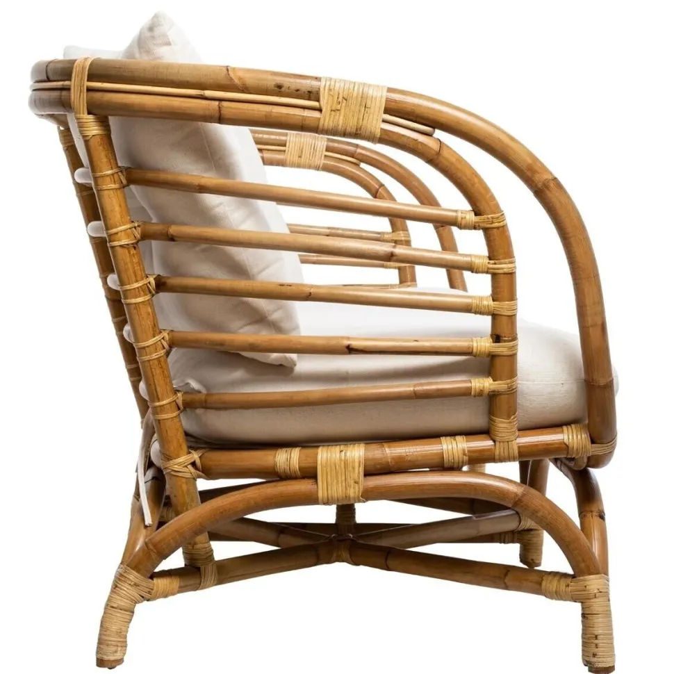 Sofa Farah rattan/biała