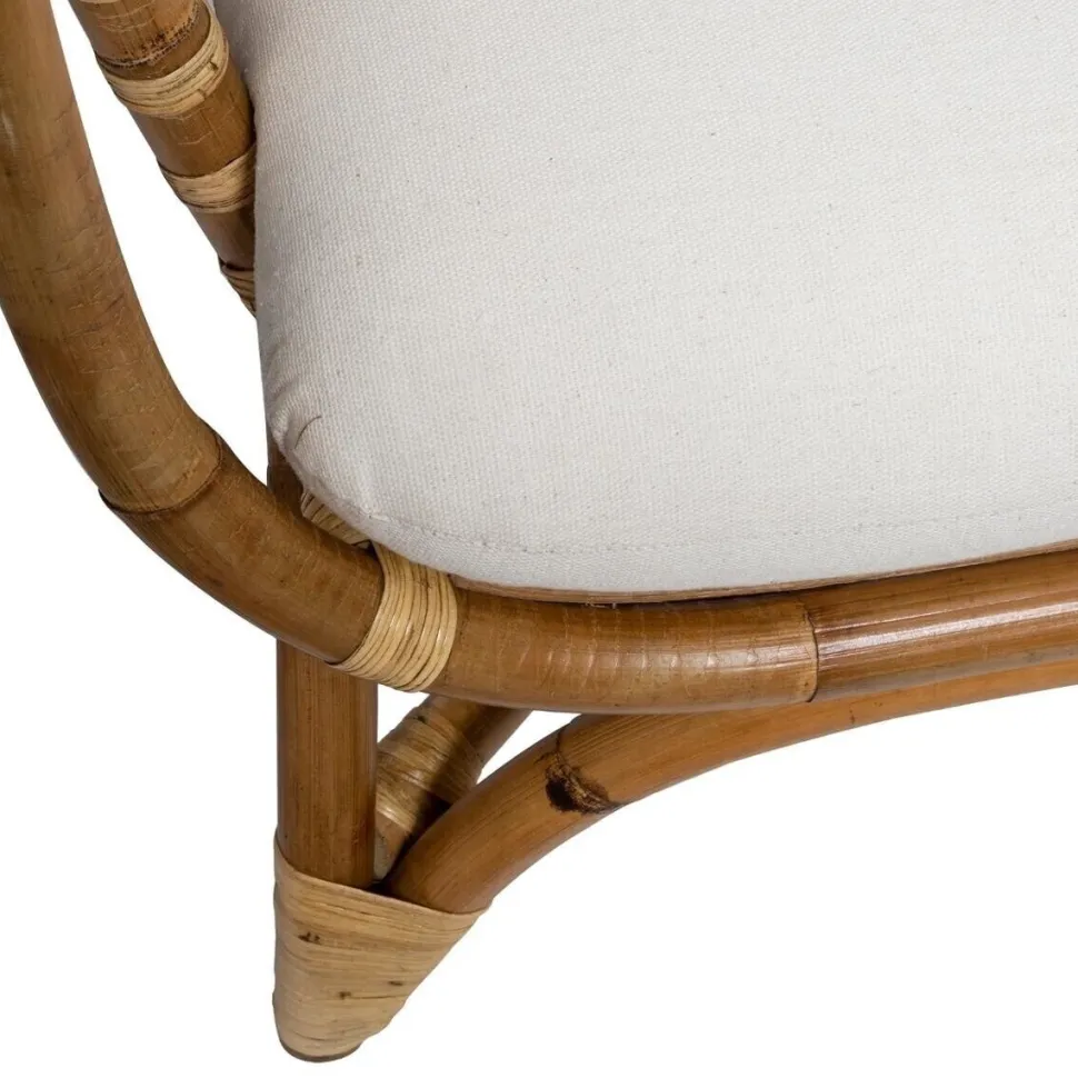 Sofa Farah rattan/biała