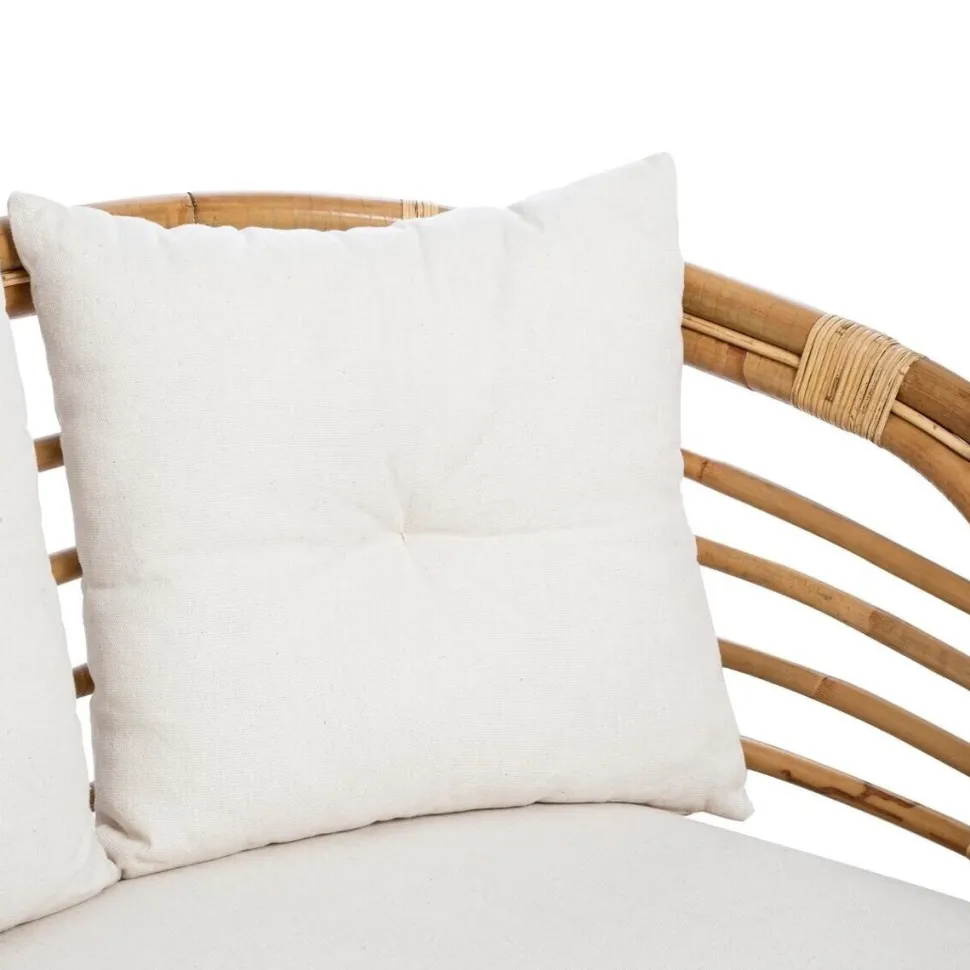 Sofa Farah rattan/biała