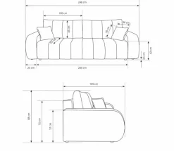 Sofa Hobro z funkcją spania błękitna Lambi 16