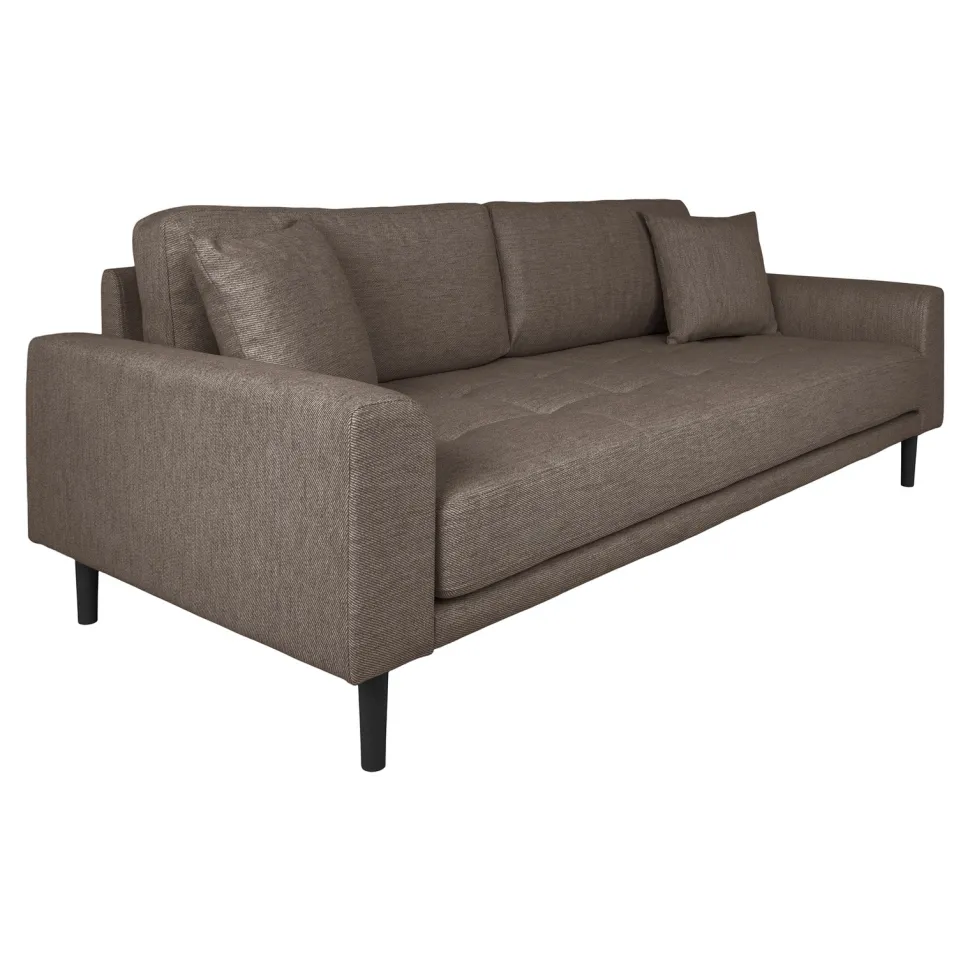 Sofa Lido 3 brązowa/ nogi czarne