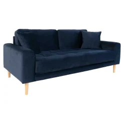 Sofa Lido 2,5 granatowa/ nogi naturalne