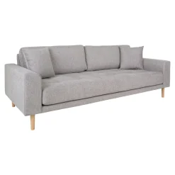 Sofa Lido 3 szara jasna/ nogi naturalne
