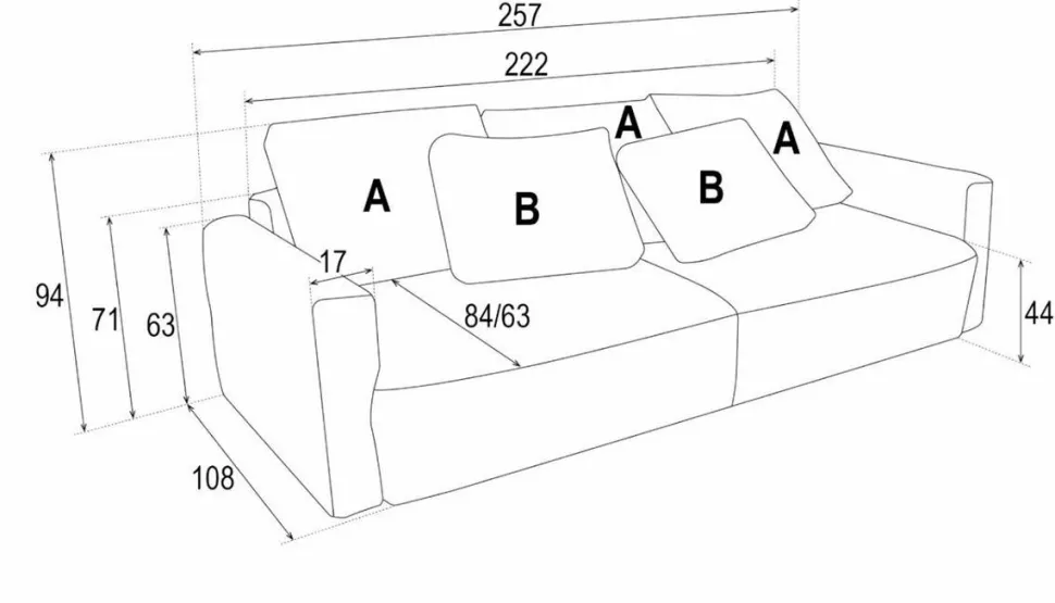 Sofa Loppie z funkcją spania ivory Ambience 01 GR 3