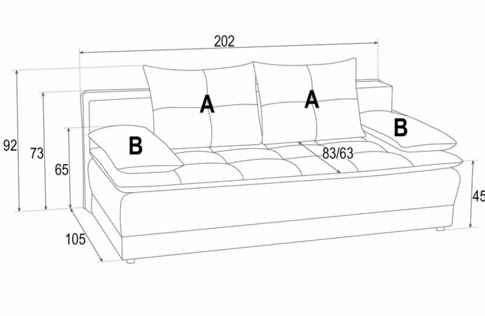 Sofa Mikkeli z funkcją spania szara Neve 85 GR1