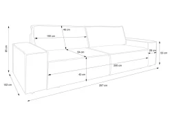 Sofa Molde sztruks zielony Poso 14