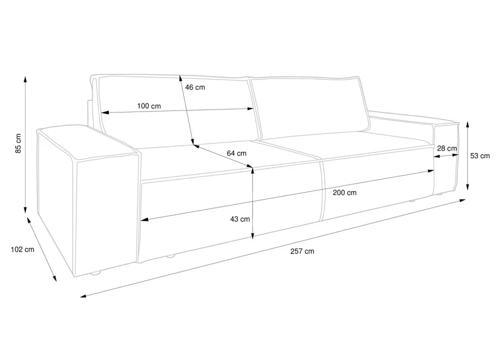 Sofa Molde sztruks zielony Poso 14