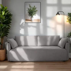 Sofa Mondel z funkcją spania  sztruks     szara jasna