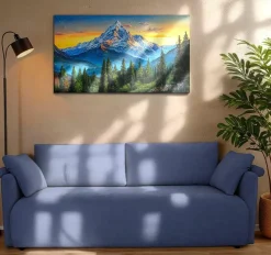 Sofa Mondel z funkcją spania  sztruks     granatowa