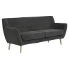 Sofa Monte 3 szara ciemna/ nogi  naturalne