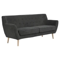 Sofa Monte 3 szara ciemna/ nogi naturalne