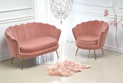 Sofa muszelka Florecja różowa