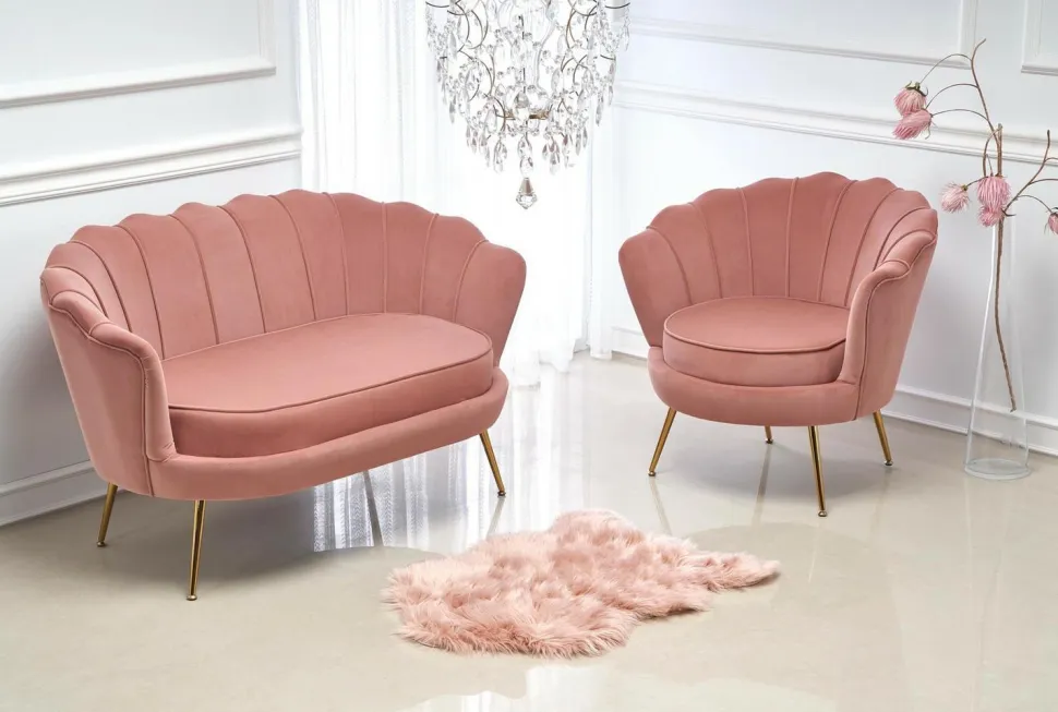 Sofa muszelka Florecja różowa