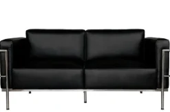 Sofa 2-osobowa Soft GC czarna skóra