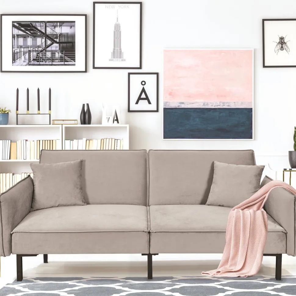 Sofa rozkładana Canif Velvet szara