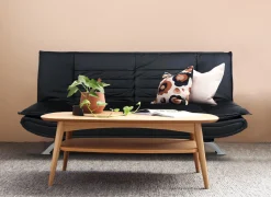 Sofa rozkładana Faith black eko skóra