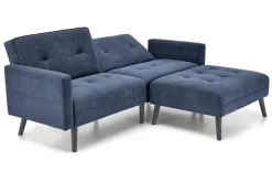 Sofa rozkładana Gyda niebieska z funkcją narożnika