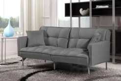 Sofa rozkładana Kalin szara pikowana