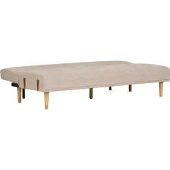 Sofa rozkładana Kells beżowa ciemna/  naturalne nogi