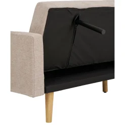 Sofa rozkładana Kells beżowa ciemna/  naturalne nogi