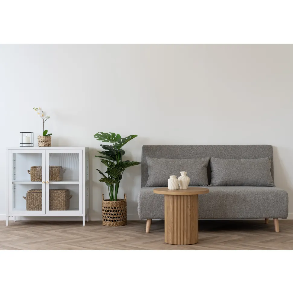 Sofa rozkładana Marlow 2 szara/ nogi naturalne