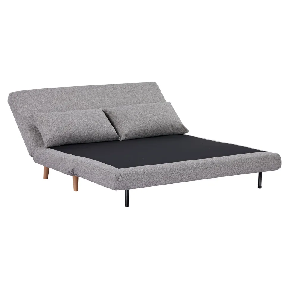 Sofa rozkładana Marlow 2 szara/ nogi naturalne