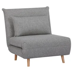 Sofa rozkładana Marlow 1 szara/ nogi  naturalne