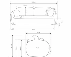 Sofa Salby z funkcją spania brązowa       Sicuro 45