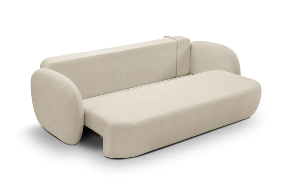 Sofa Salby z funkcją spania beżowa jasna Sicuro 55