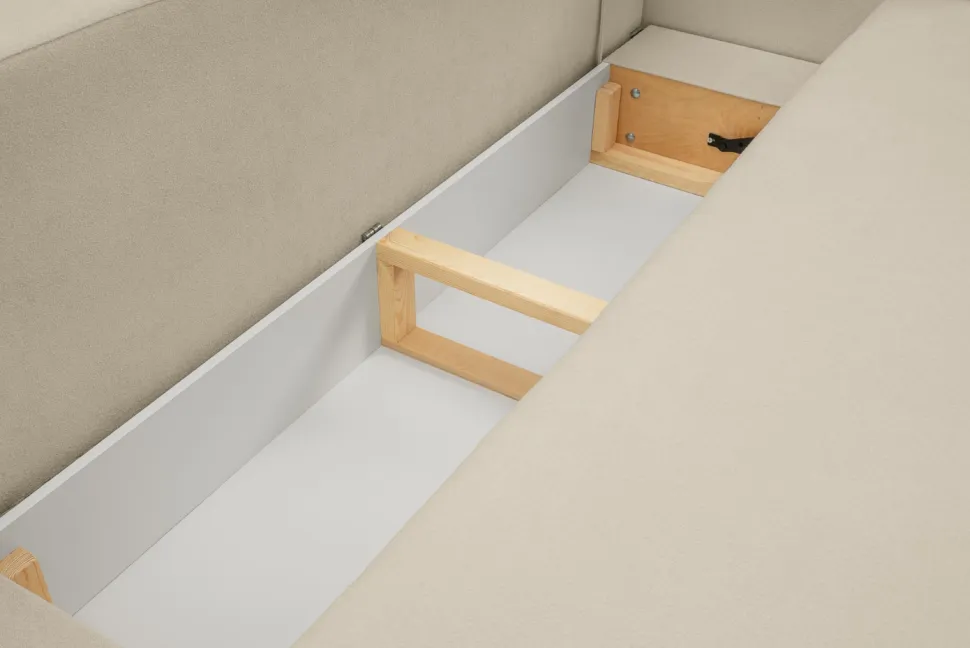 Sofa Salby z funkcją spania beżowa jasna Sicuro 55