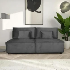 Sofa Toro z funkcją spania szary ciemny Run Again 90