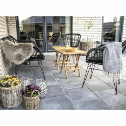 Sofa Trieste z podłokietnikami  polirattan czarny