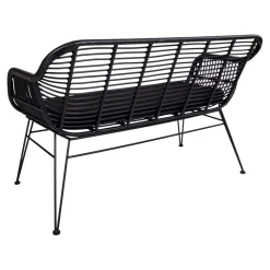 Sofa Trieste z podłokietnikami  polirattan czarny