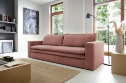 Sofa Ulnes z funkcją spania różowa Poso   29