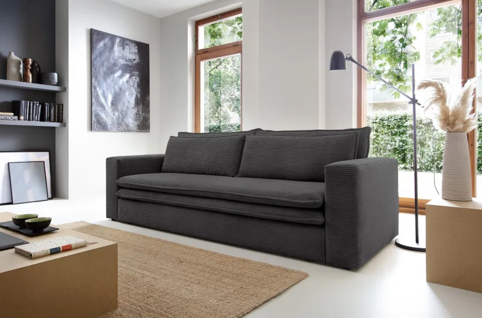 Sofa Ulnes z funkcją spania antracyt Poso 34