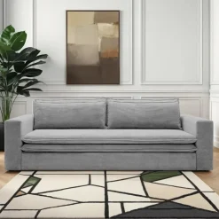 Sofa Ulnes z funkcją spania szara jasna   Poso 55