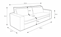 Sofa Ulnes z funkcją spania żółta Poso    01