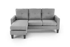 Sofa z podnóżkiem Kahs popielaty