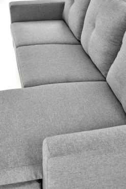 Sofa z podnóżkiem Kahs popielaty