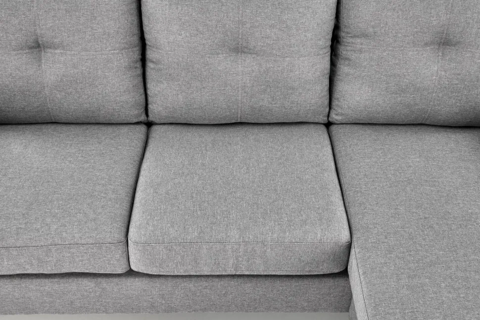 Sofa z podnóżkiem Kahs popielaty