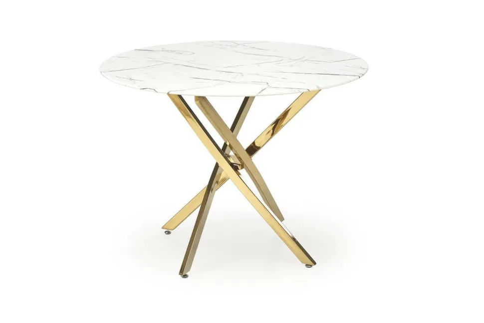 Stół Amber biały marmur/ złoty