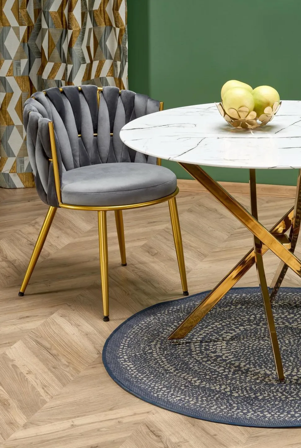 Stół Amber biały marmur/ złoty