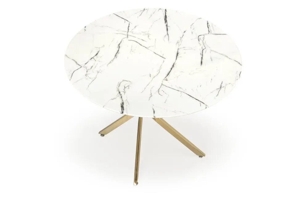 Stół Amber biały marmur/ złoty
