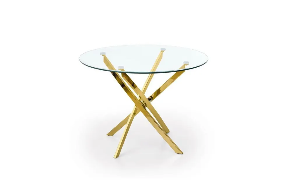 Stół Amber transparentny/ złoty