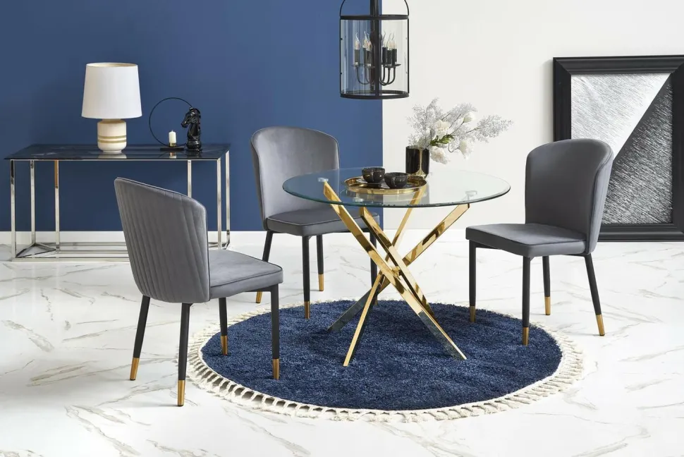 Stół Amber transparentny/ złoty